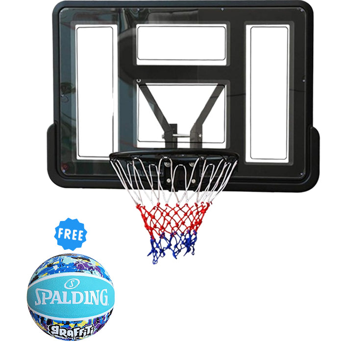 Wall Mounted Basketball Hoop Backboard 305 + 1 FREE Outdoor Splading Basketball Ball Size 7