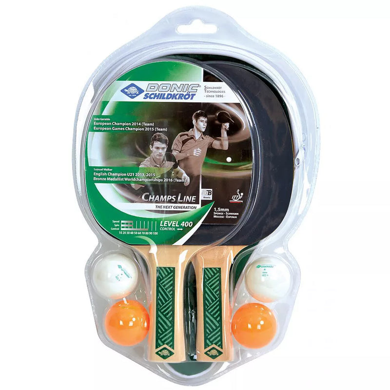 Donic-Schildkröt® Table Tennis Racket Cover Set Champs Line 400 FSC ( 2 Rackets + 4 Balls )