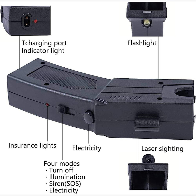 Heavy Duty Stun Gun - Safety Remote Electric Shock Stun Gun For Self Defense - Distance 4 - 5 Meters